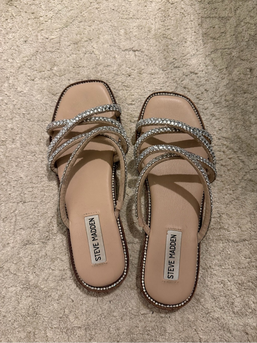 Steve Madden Blush Crystal-Strap Slide Sandals SEND AN OFFER